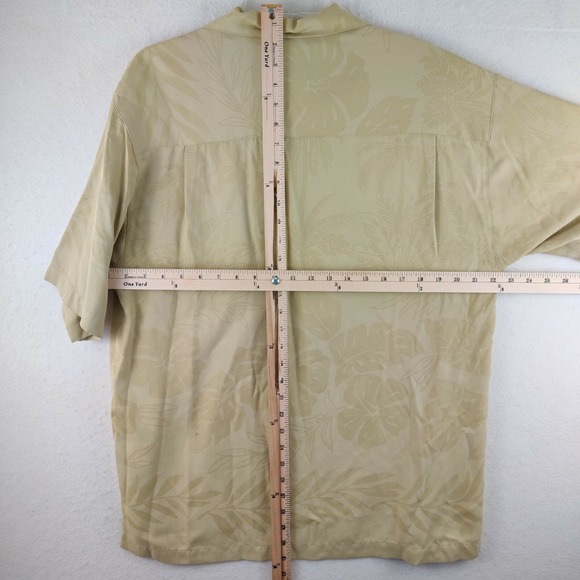 Tommy Bahama Mens Medium Silk Casual Tan Button Up Shirt Size M - Picture 8 of 10